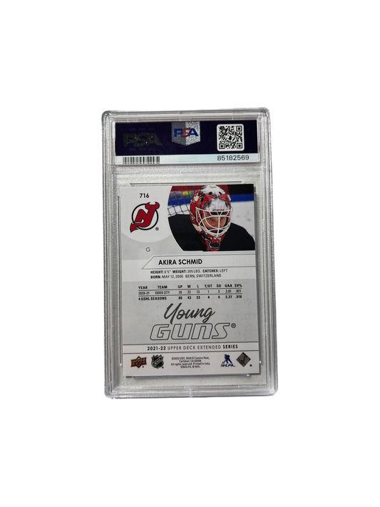 2021 Upper Deck Akira Schmid Young Guns PSA Card