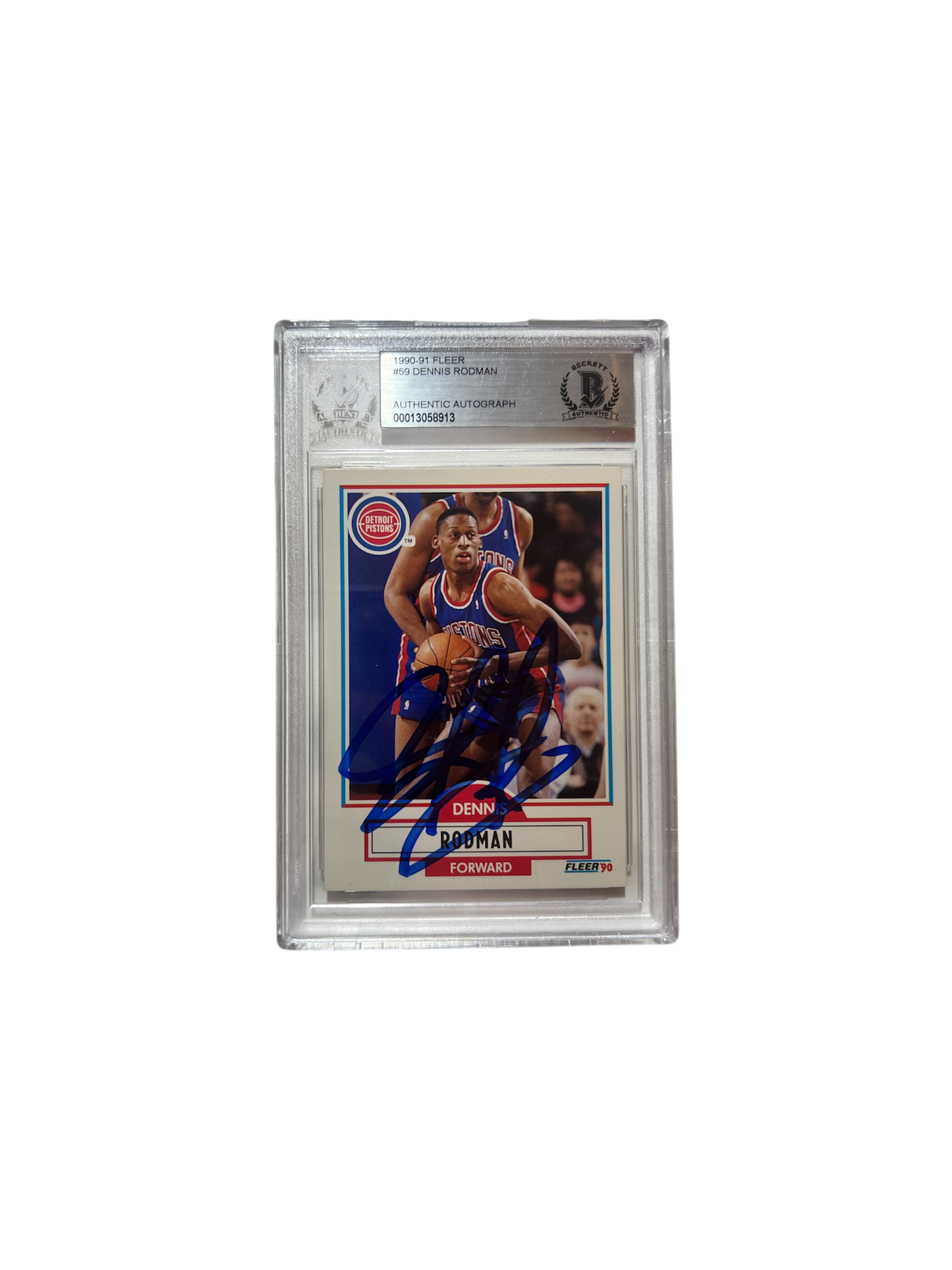 1991 FLEER Dennis Rodman AUTO Beckett BGS Card