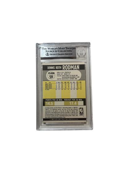 1991 FLEER Dennis Rodman AUTO Beckett BGS Card