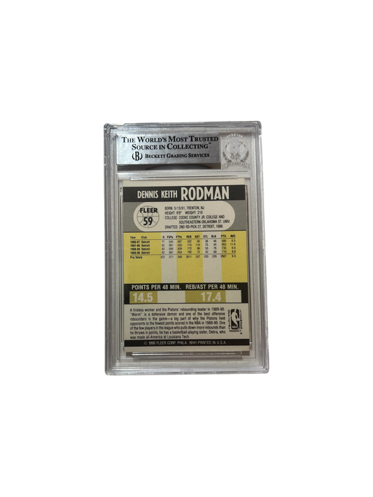 1991 FLEER Dennis Rodman AUTO Beckett BGS Card