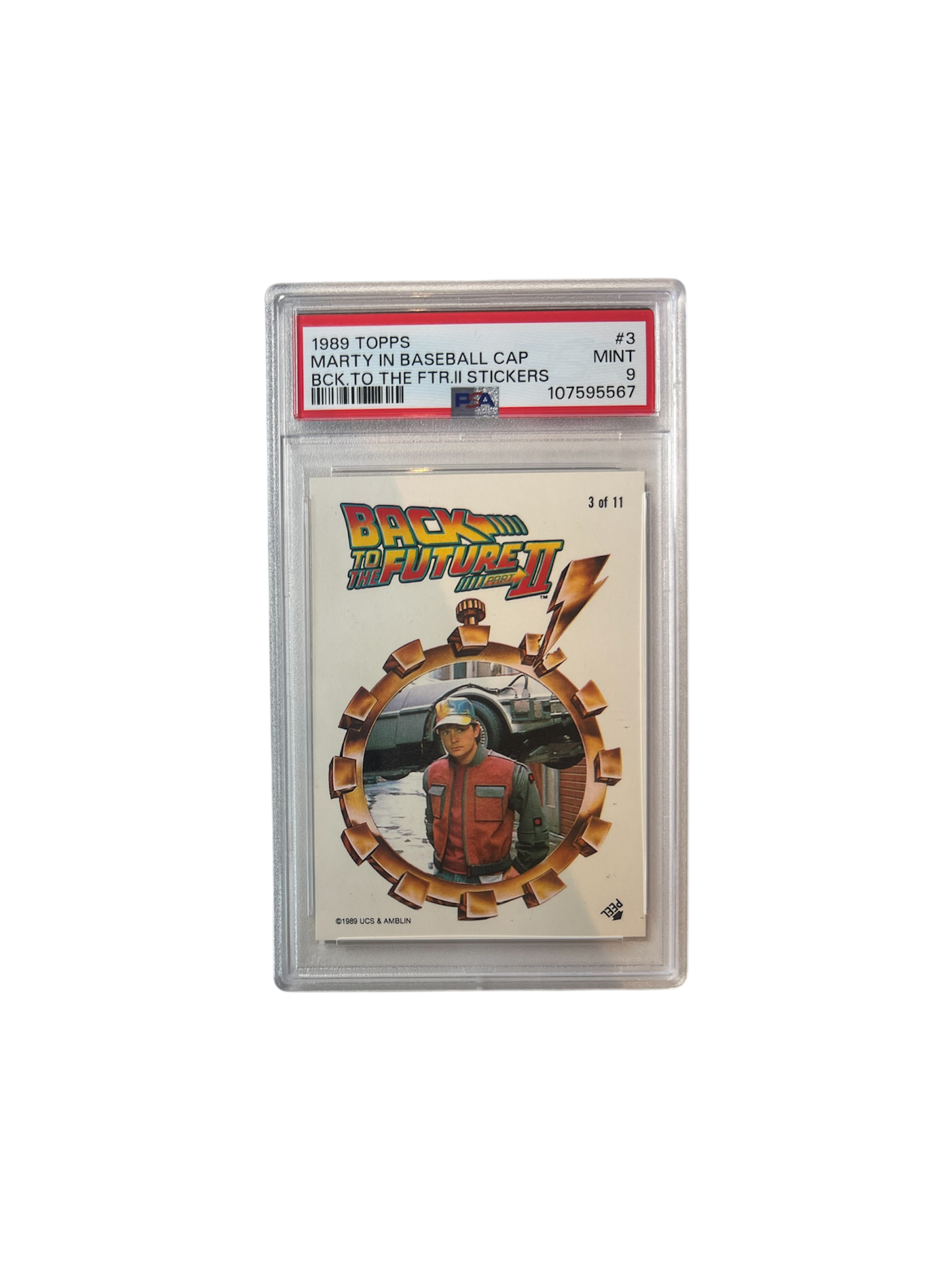 1989 Topps Marty Baseball cap Back to the Future PSA Card