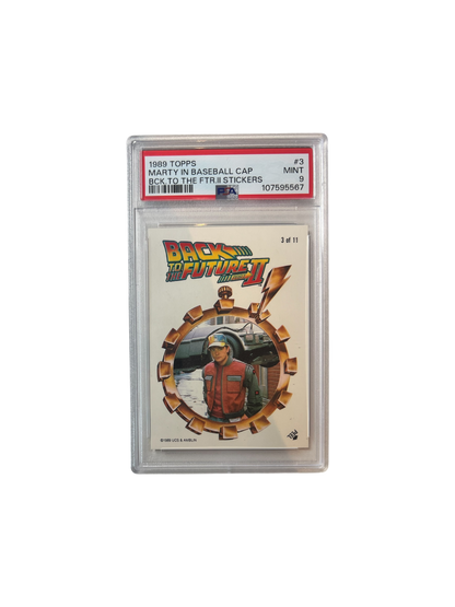 1989 Topps Marty Baseball cap Back to the Future PSA Card