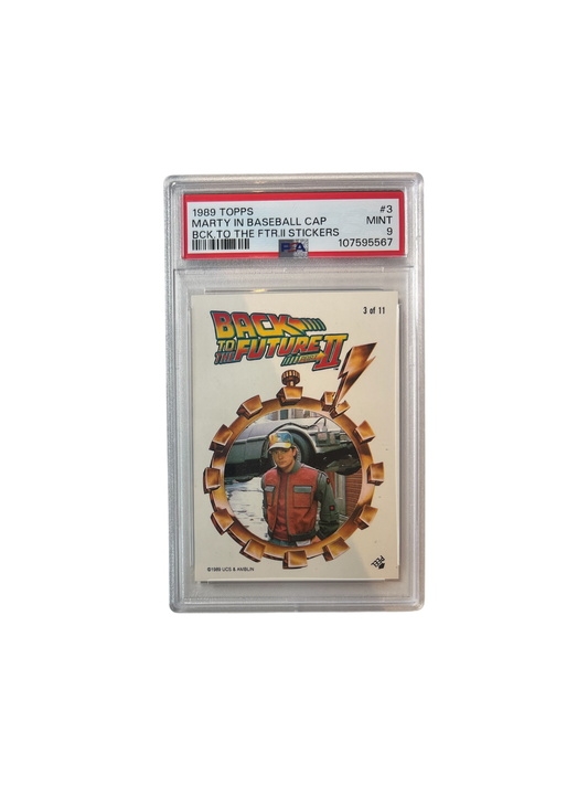 1989 Topps Marty Baseball cap Back to the Future PSA Card