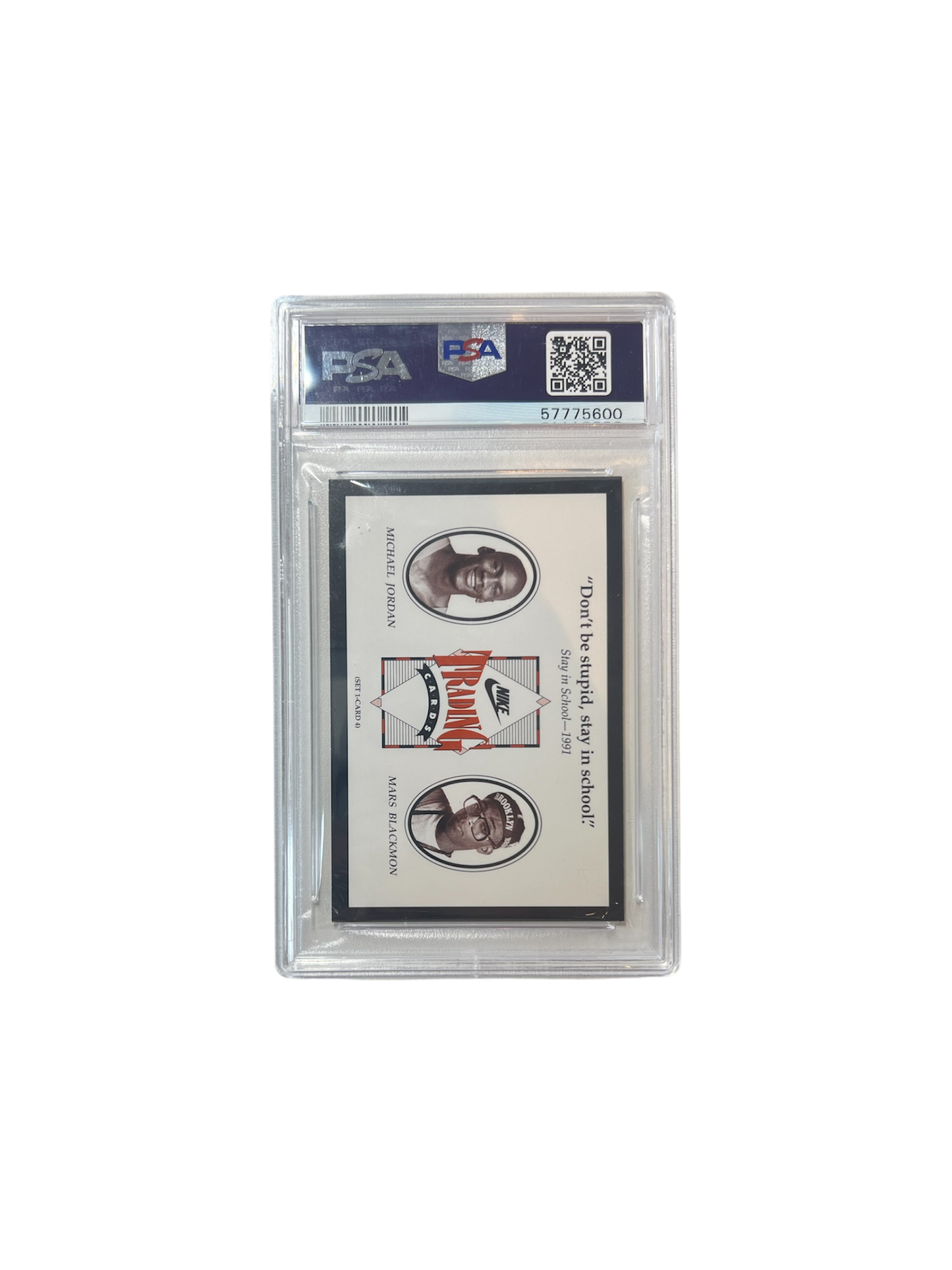 1991 NIKE Spike Lee & Michael Jordan Stay in School PSA Card