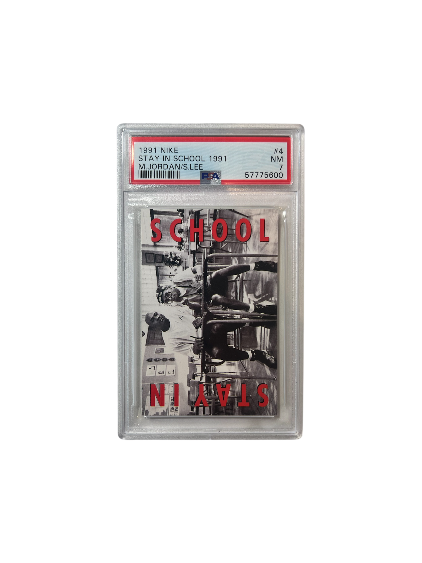 1991 NIKE Spike Lee & Michael Jordan Stay in School PSA Card
