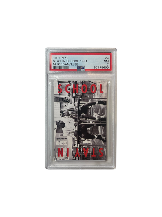 1991 NIKE Spike Lee & Michael Jordan Stay in School PSA Card