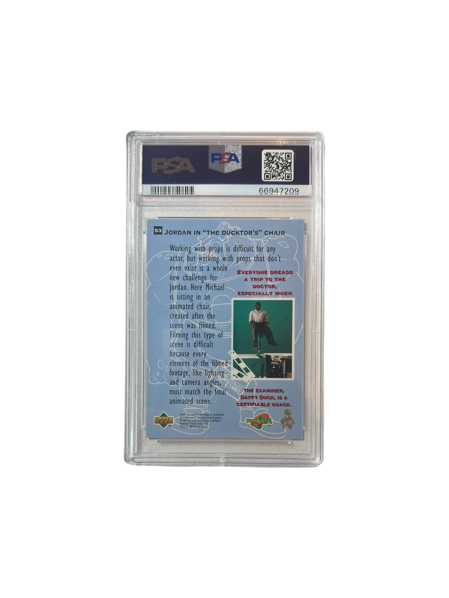 1996 Upper Deck Space Jam Michael Jordan in Ducktor's chair PSA Card