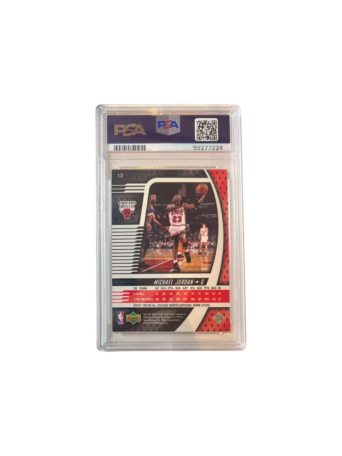 1998 Upper Deck IONIX Michael Jordan #13 PSA Card