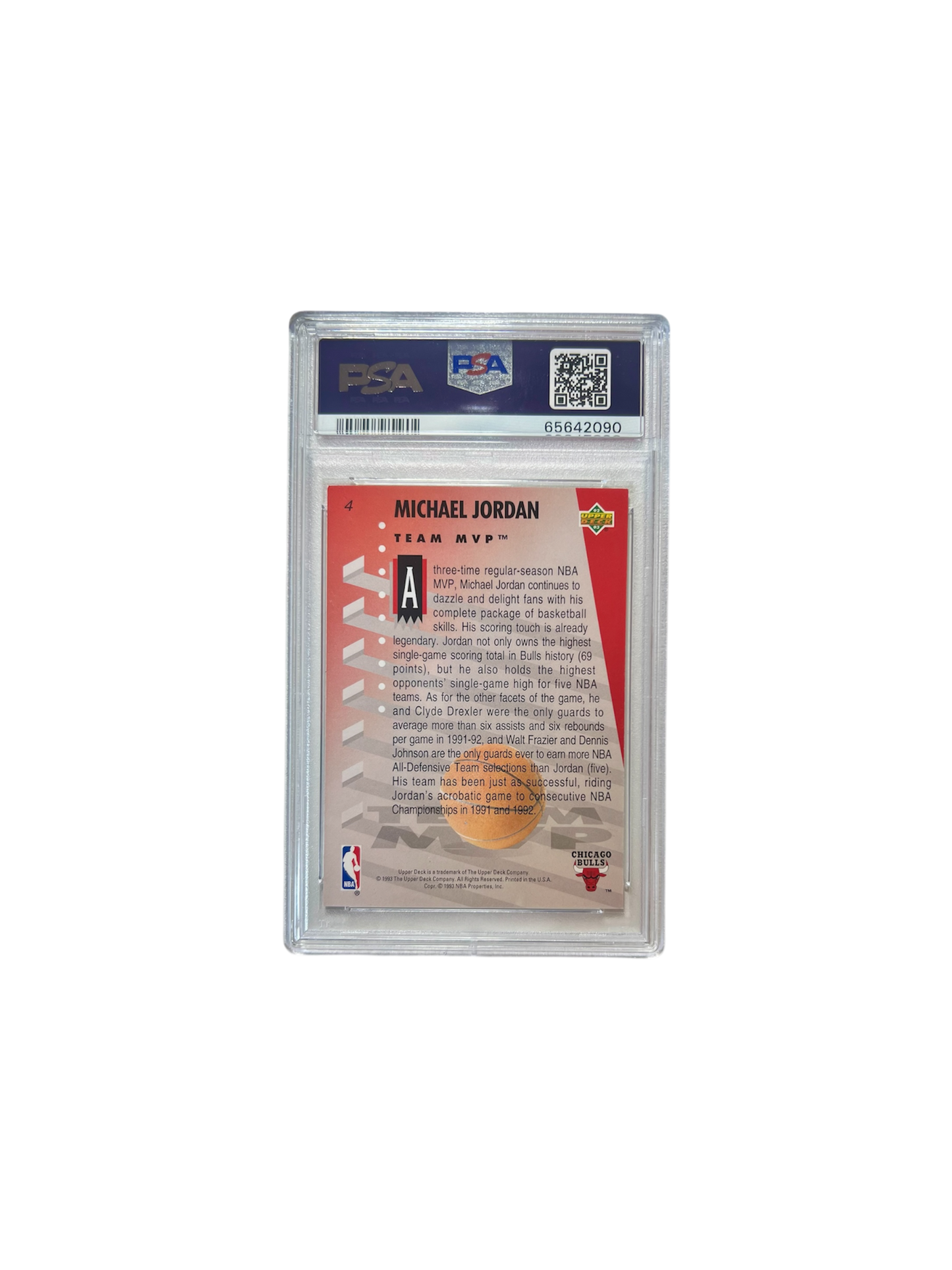 1992 Upper Deck MVP Holograms Michael Jordan PSA Card