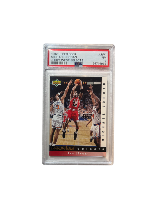 1992 Upper Deck Jerry West Michael Jordan PSA Card