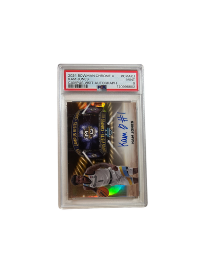 2024 Bowman Chrome U Kam Jones Indiana Pacers Rookie RC AUTO PSA Card