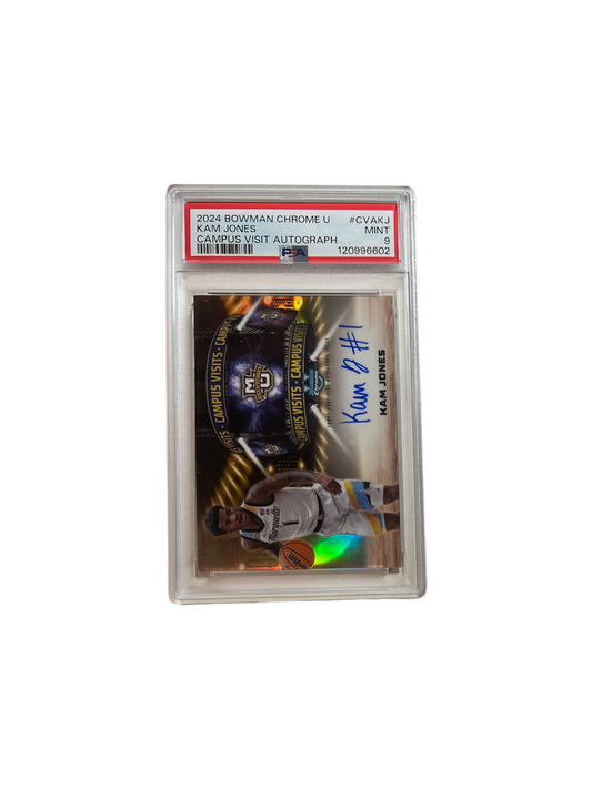 2024 Bowman Chrome U Kam Jones Indiana Pacers Rookie RC AUTO PSA Card