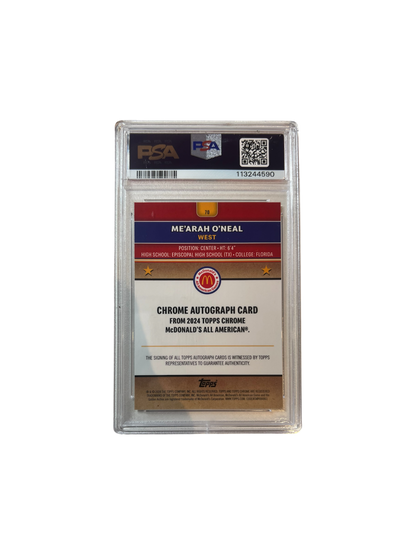 2024 McDonald's Chrome Me'Arah O'Neal Shaq daughter AUTO PSA Card