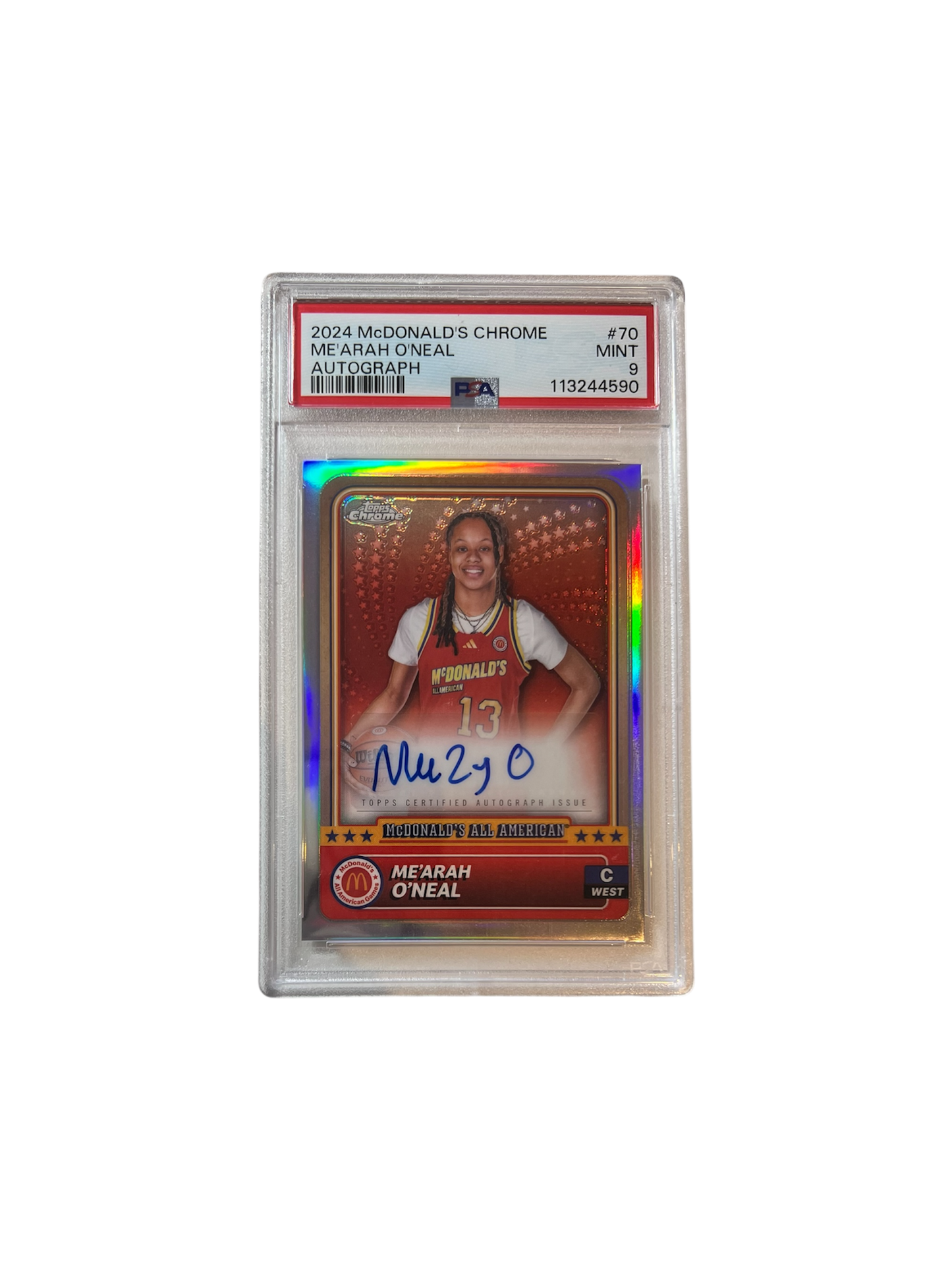 2024 McDonald's Chrome Me'Arah O'Neal Shaq daughter AUTO PSA Card