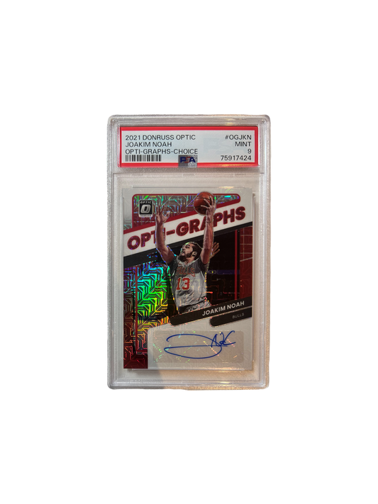 2021 Donruss Optic Joakim Noah Opti-Graphs Choice Autograph PSA card