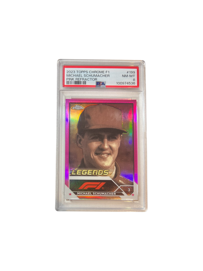 2023 Topps Chrome Formula 1 Michael Schumacher Pink Refractor PSA Card