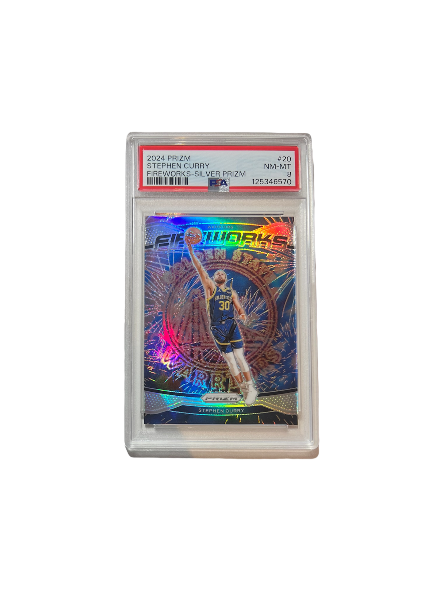 2024 Panini Prizm Stephen Curry Fireworks Silver PSA Card