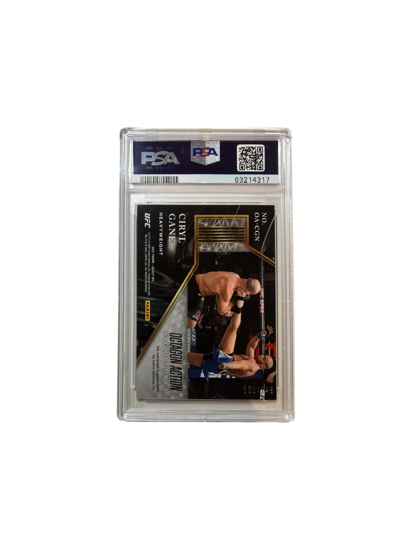 2021 Panini Select UFC Ciryl Gane AUTO Rookie RC PSA Card