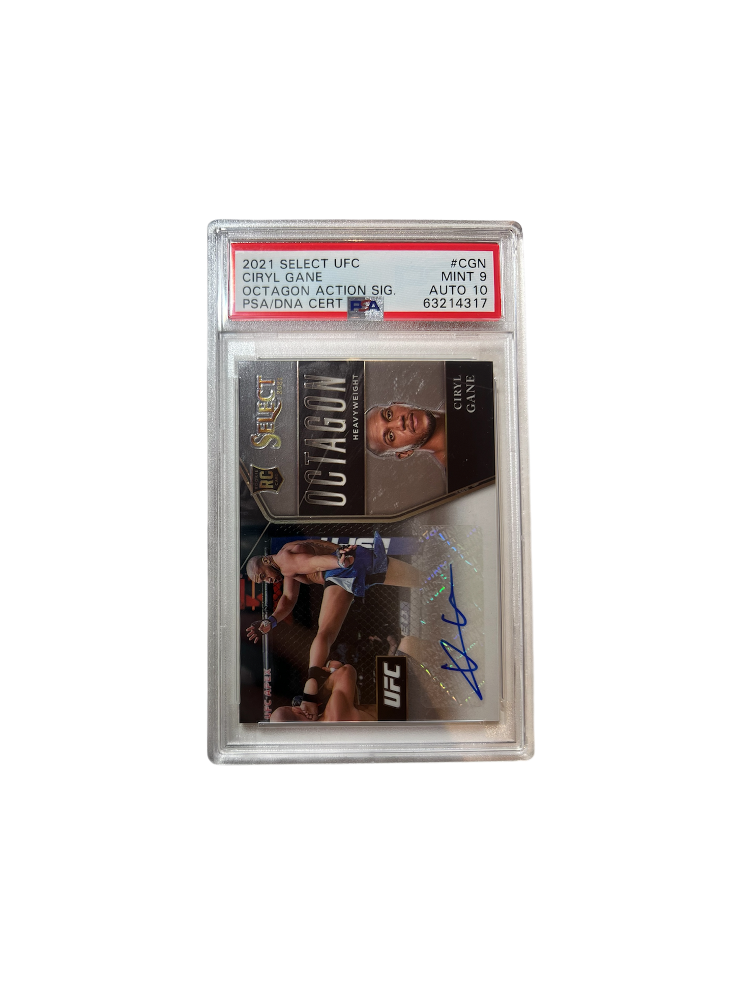 2021 Panini Select UFC Ciryl Gane AUTO Rookie RC PSA Card