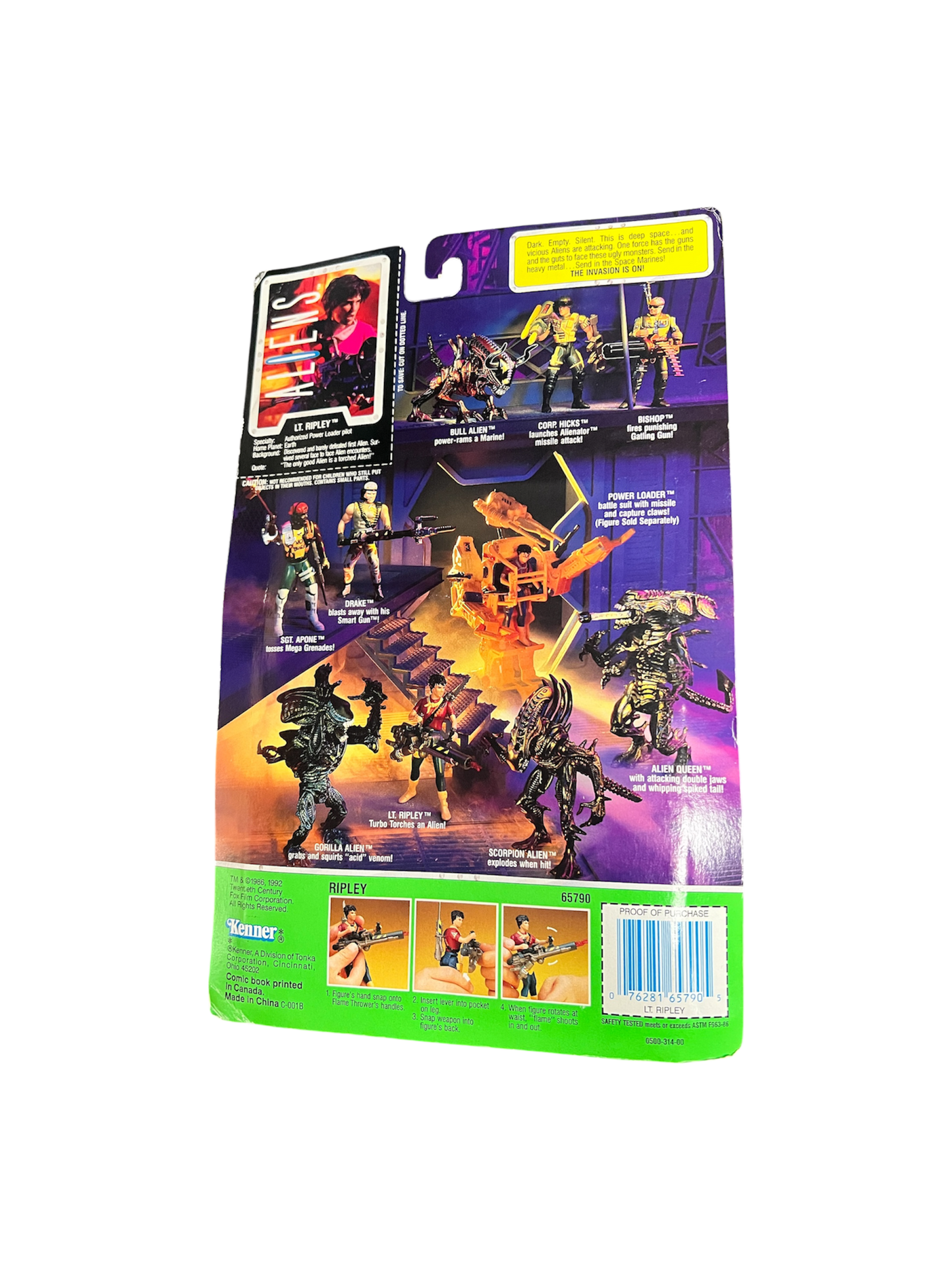 1992 Kenner Aliens Ripley Sigourney Weaver Action Figure with Comic Book