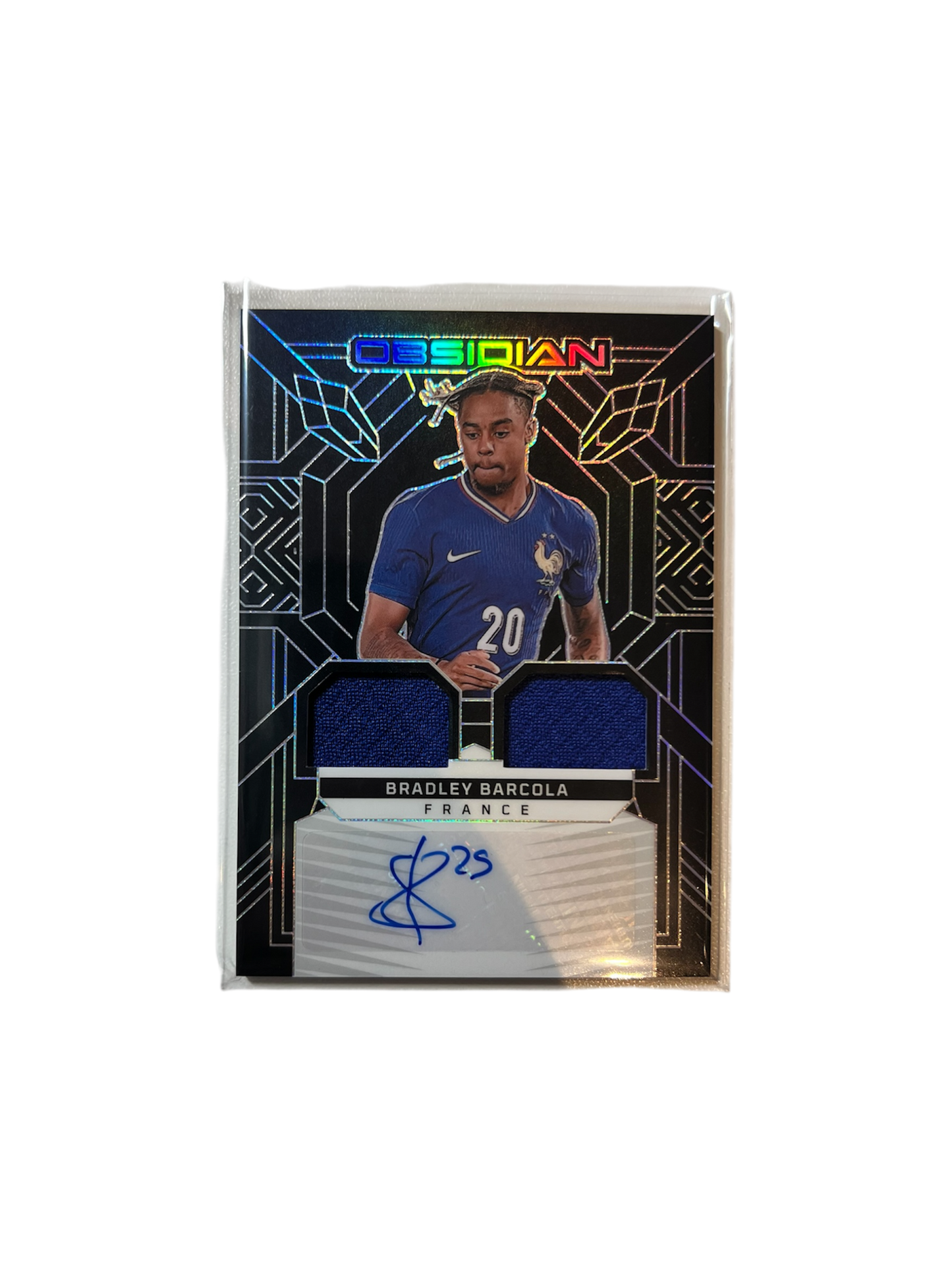 2024 Panini Obsidian Bradley Barcola AUTO and DUAL PATCH /199 card