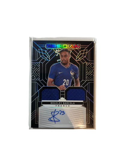2024 Panini Obsidian Bradley Barcola AUTO and DUAL PATCH /199 card