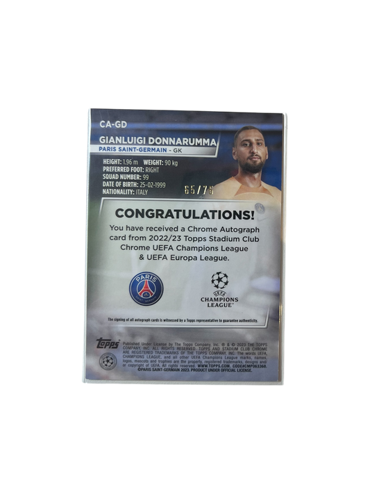 2023 Topps Chrome Gianluigi Donnarumma AUTO /75 card