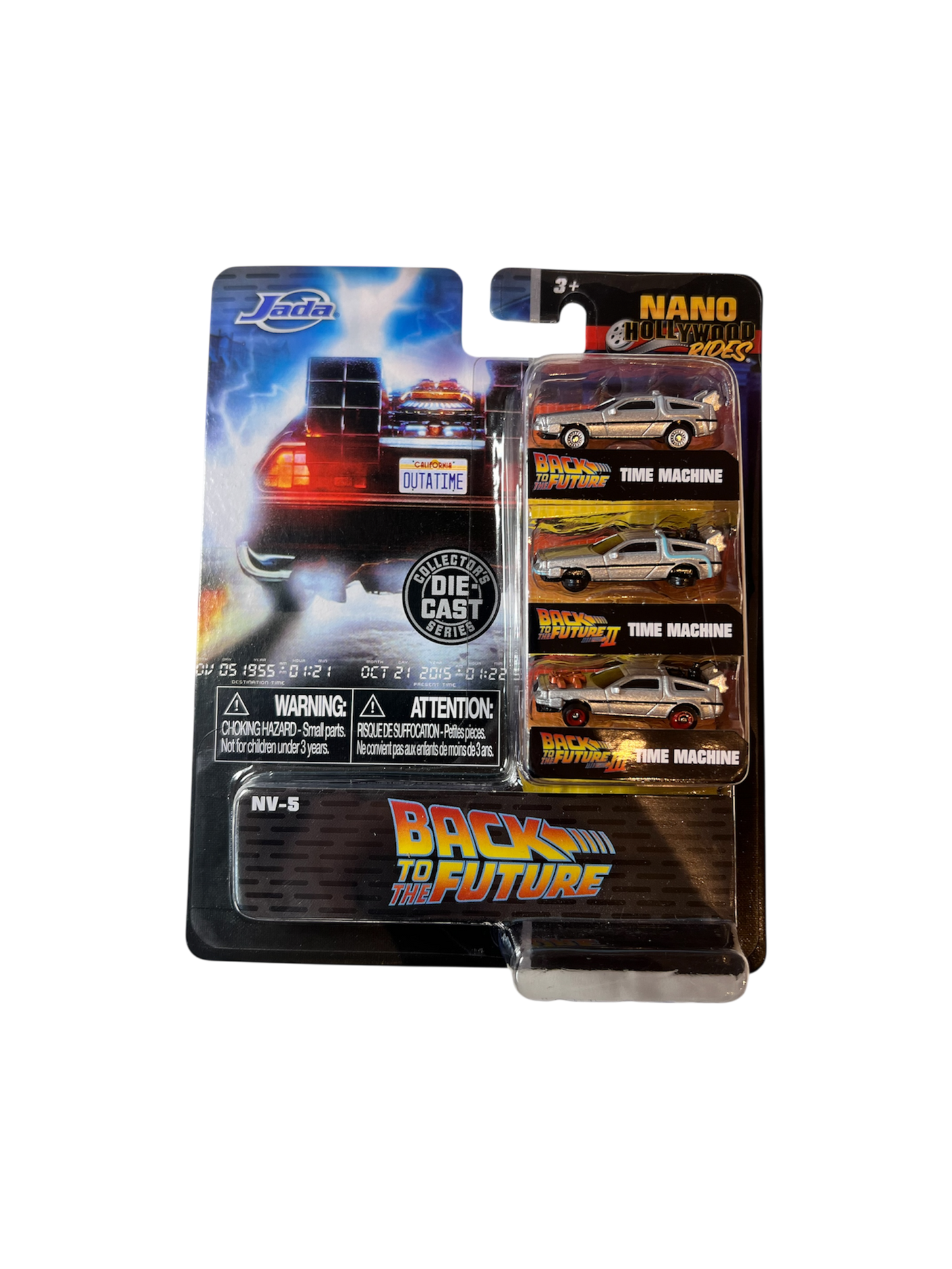 2022 Jada Nano Hollywood Rides Back to the Future Time Machine Car Model