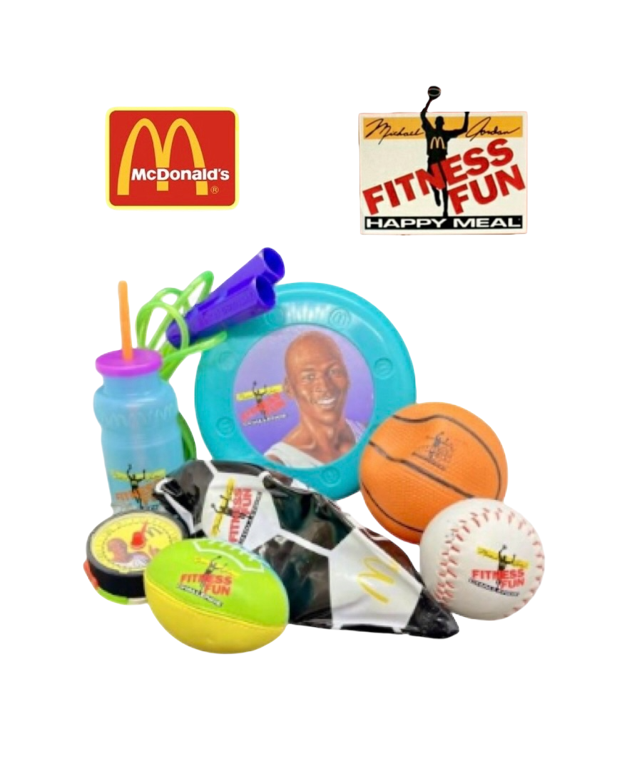 1991 McDonald's Happy Meal FULL SET Michael Jordan Fitness Fun Toys (SEALED)