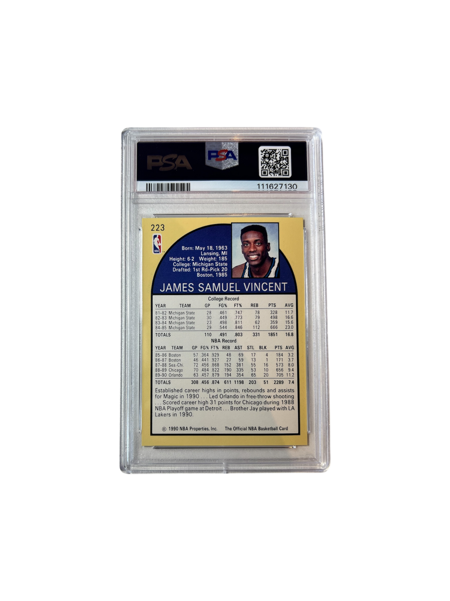 1990 NBA Hoops Michael Jordan number 12 #223 PSA Card