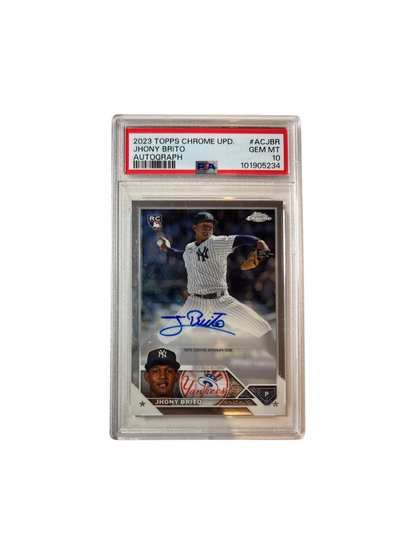 2023 Topps Chrome Jhony Brito Yankees AUTO PSA Card