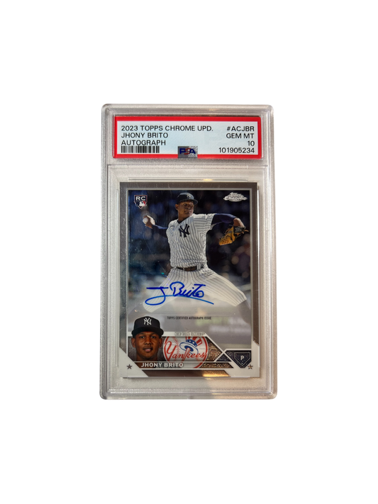 2023 Topps Chrome Jhony Brito Yankees AUTO PSA Card