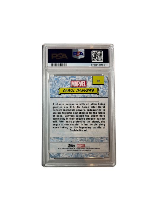 2024 Topps Chrome MARVEL Carol Danvers Spider Web Refractor PSA Card