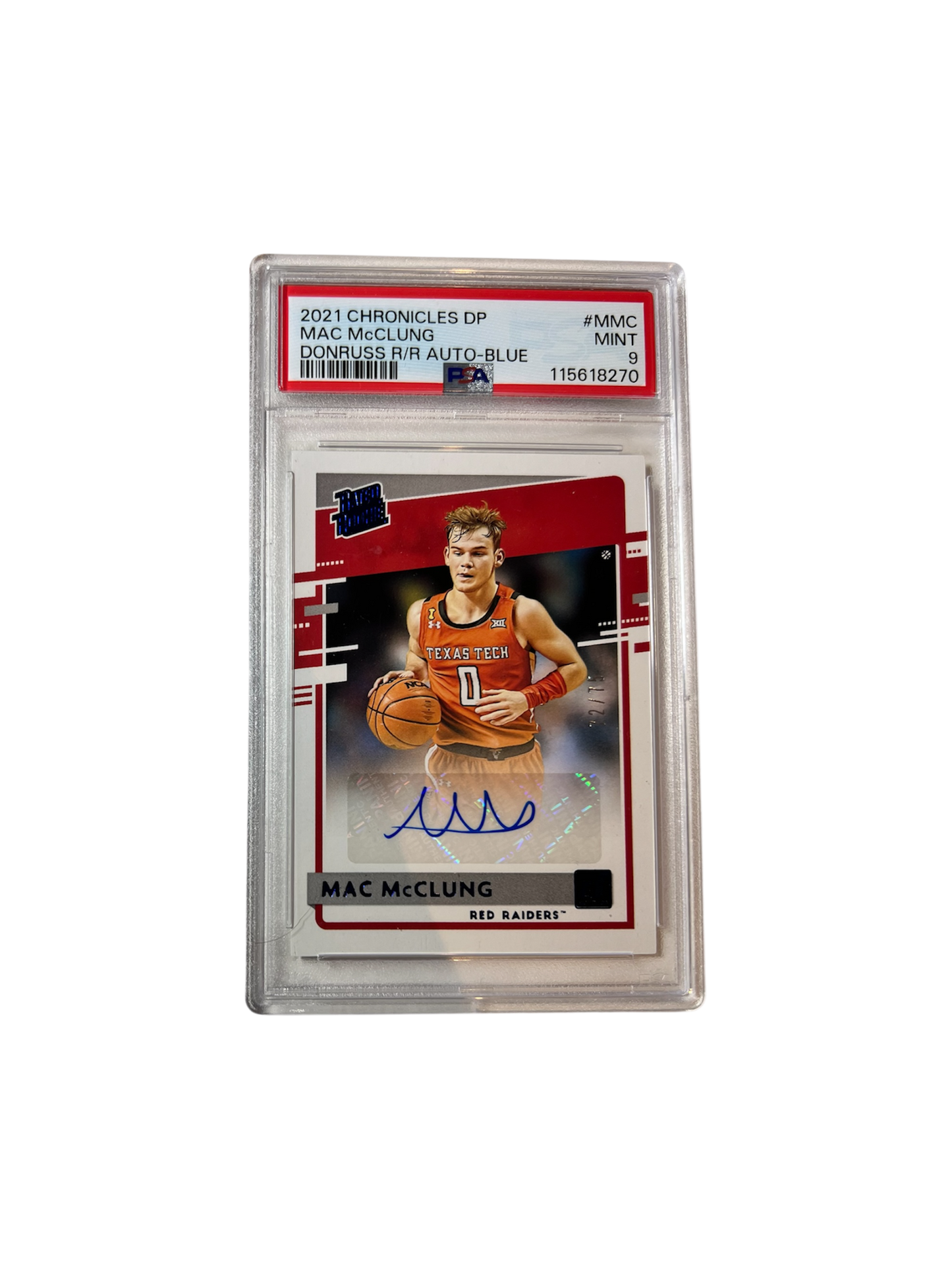 2021 Panini Chronicles Mac McClung /75 AUTO PSA Card
