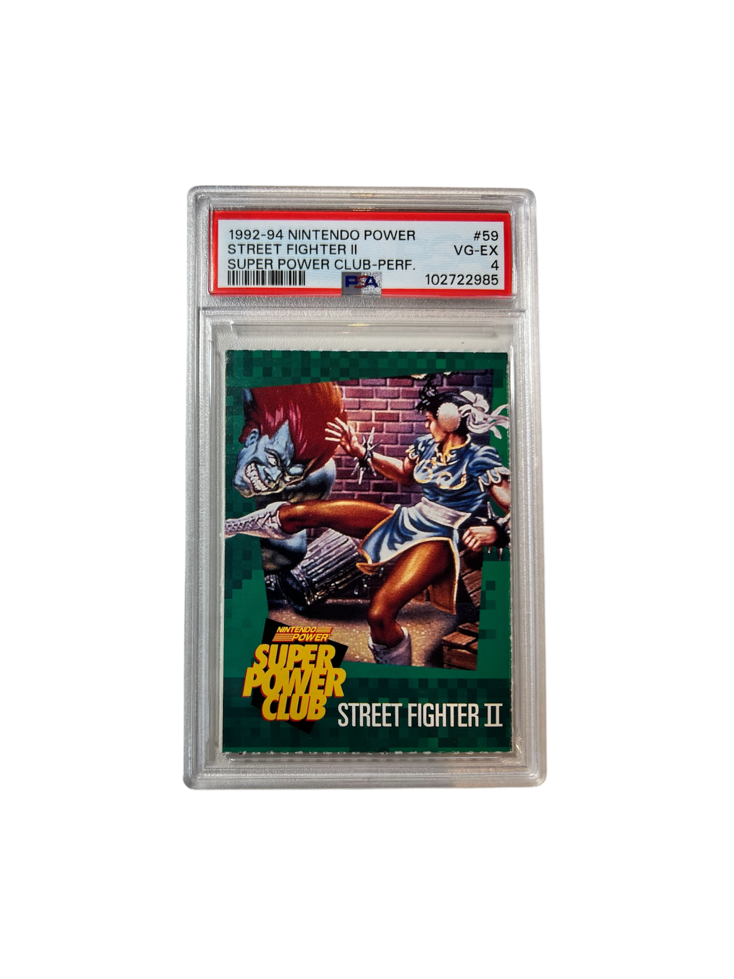 1992-94 Nintendo Power Street Fighter II Pop 1 #59 PSA Card