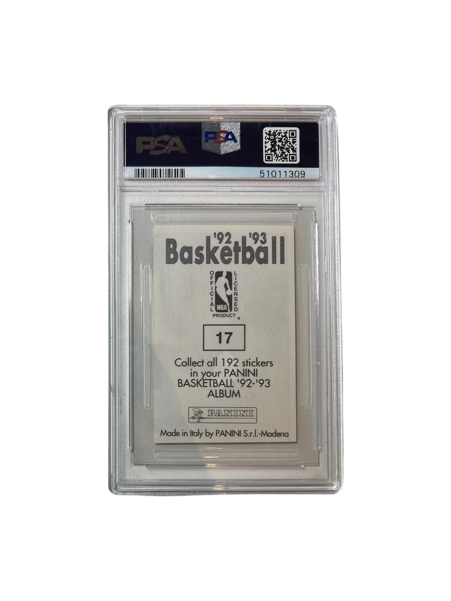 1992 Panini Sticker NBA Finals Michael Jordan #17 PSA Card