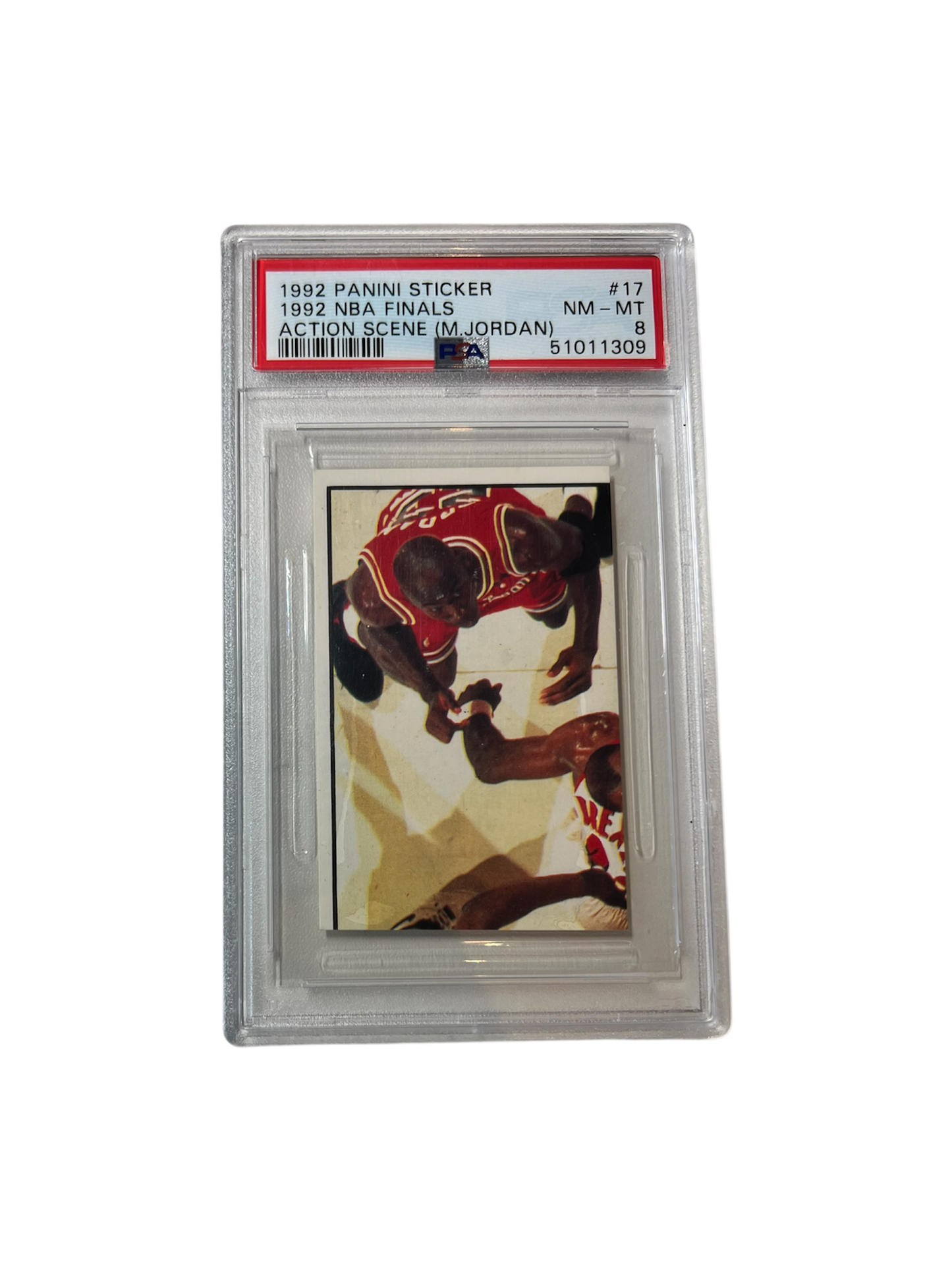 1992 Panini Sticker NBA Finals Michael Jordan #17 PSA Card