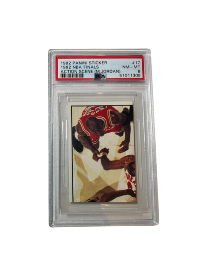 1992 Panini Sticker NBA Finals Michael Jordan #17 PSA Card