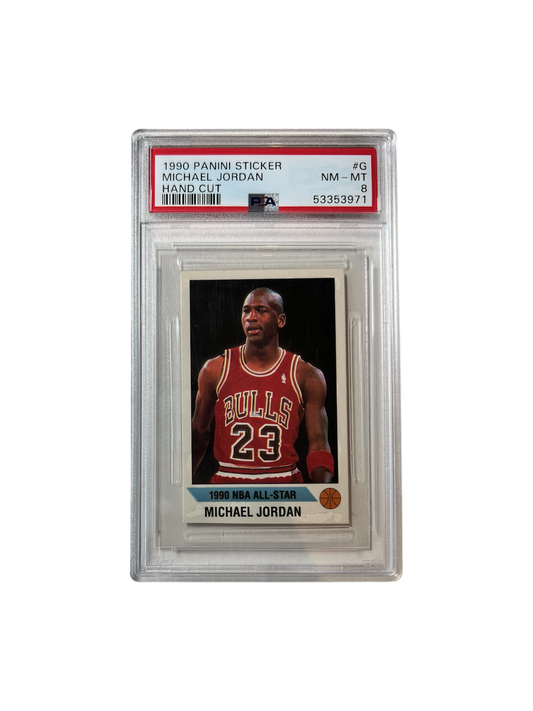 1990 Panini Sticker Hand cut Michael Jordan #G PSA Card