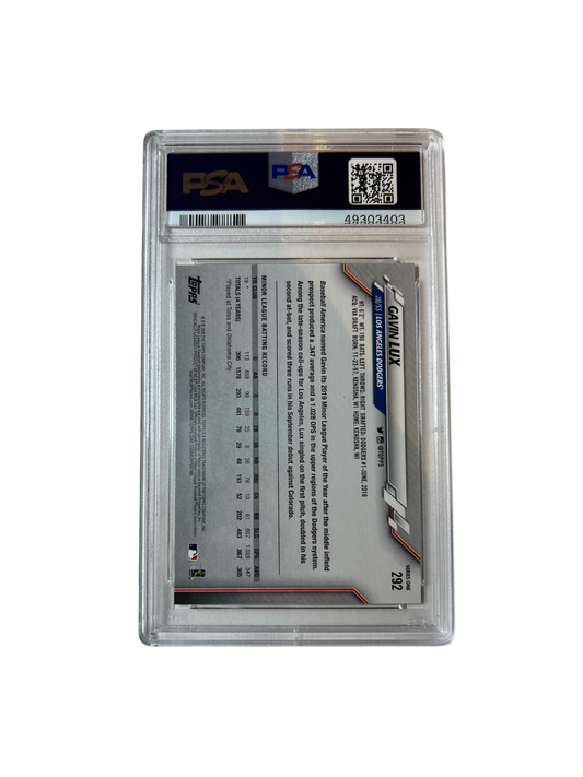 2020 Topps Gavin Lux Dodgers RAINBOW PSA Card