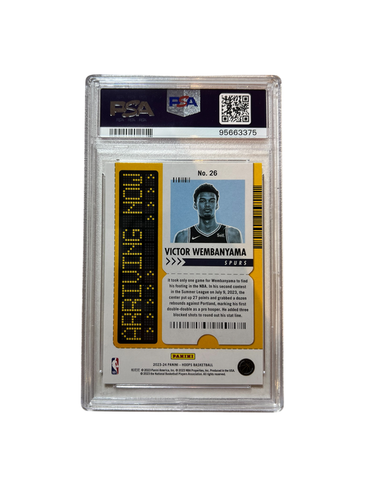 2023 Panini NBA Hoops Victor Wembanyama Rookie #26 PSA Card