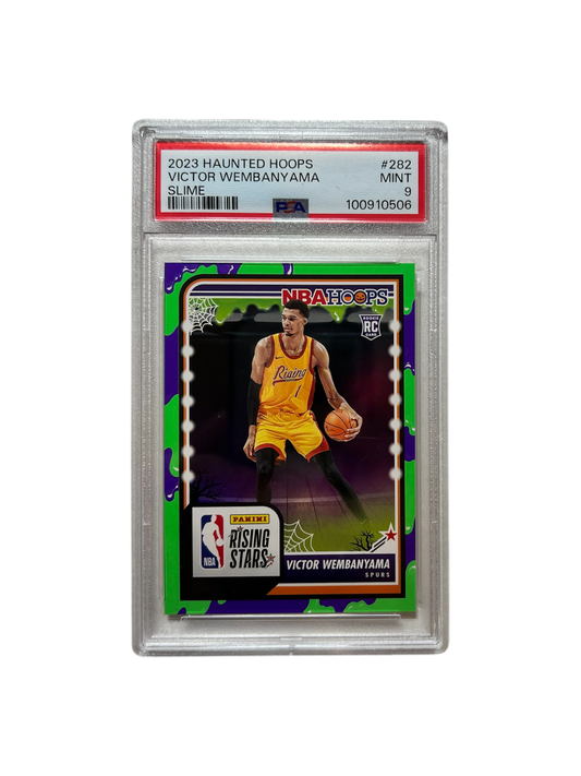2023 Panini Haunted Hoops Victor Wembanyama Rookie #282 SLIME PSA Card