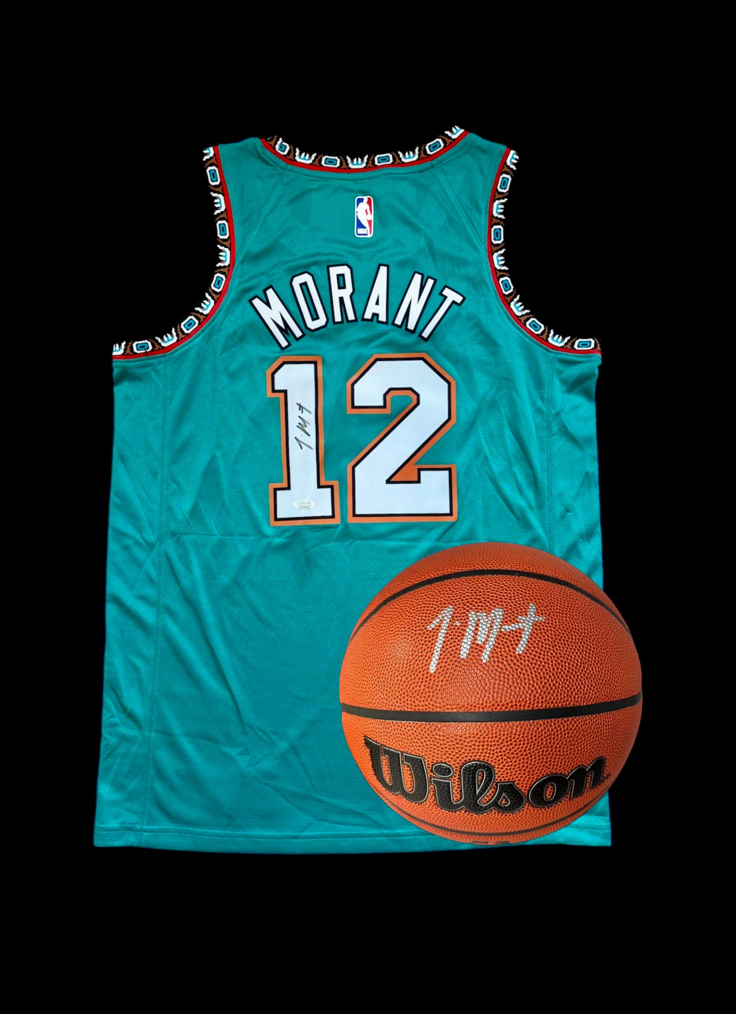 Memphis Grizzlies Ja Morant NBA Signed Jersey + Basketball Bundle