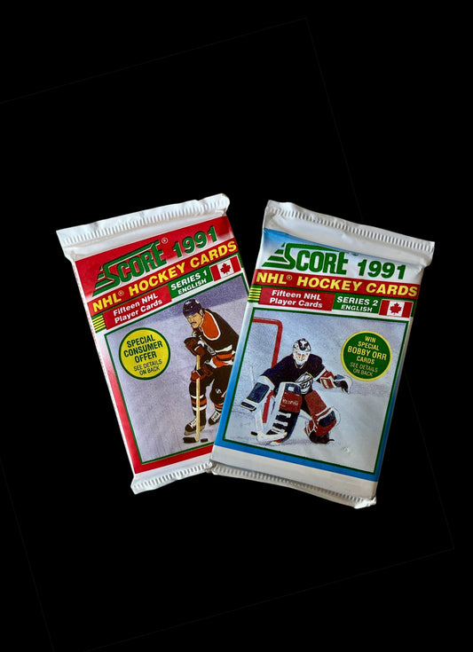 1991 Score NHL Hockey Series 1 & 2 Card Pack Bundle