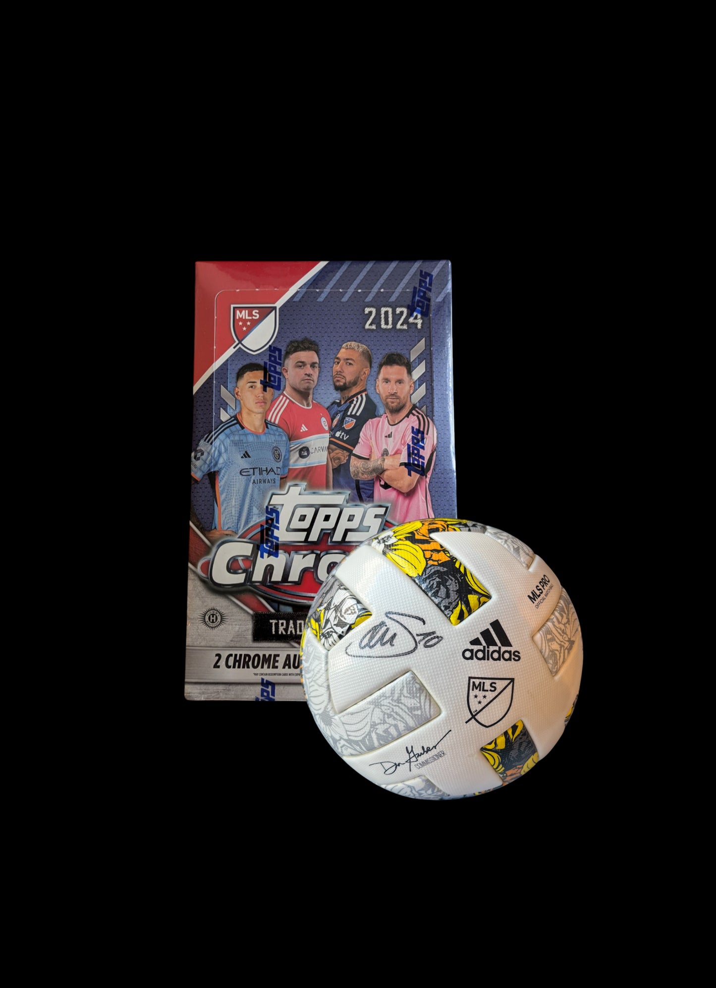 Xherdan Shaqiri MLS signed Football & 2024 Topps Chrome Hobby Box Bundle