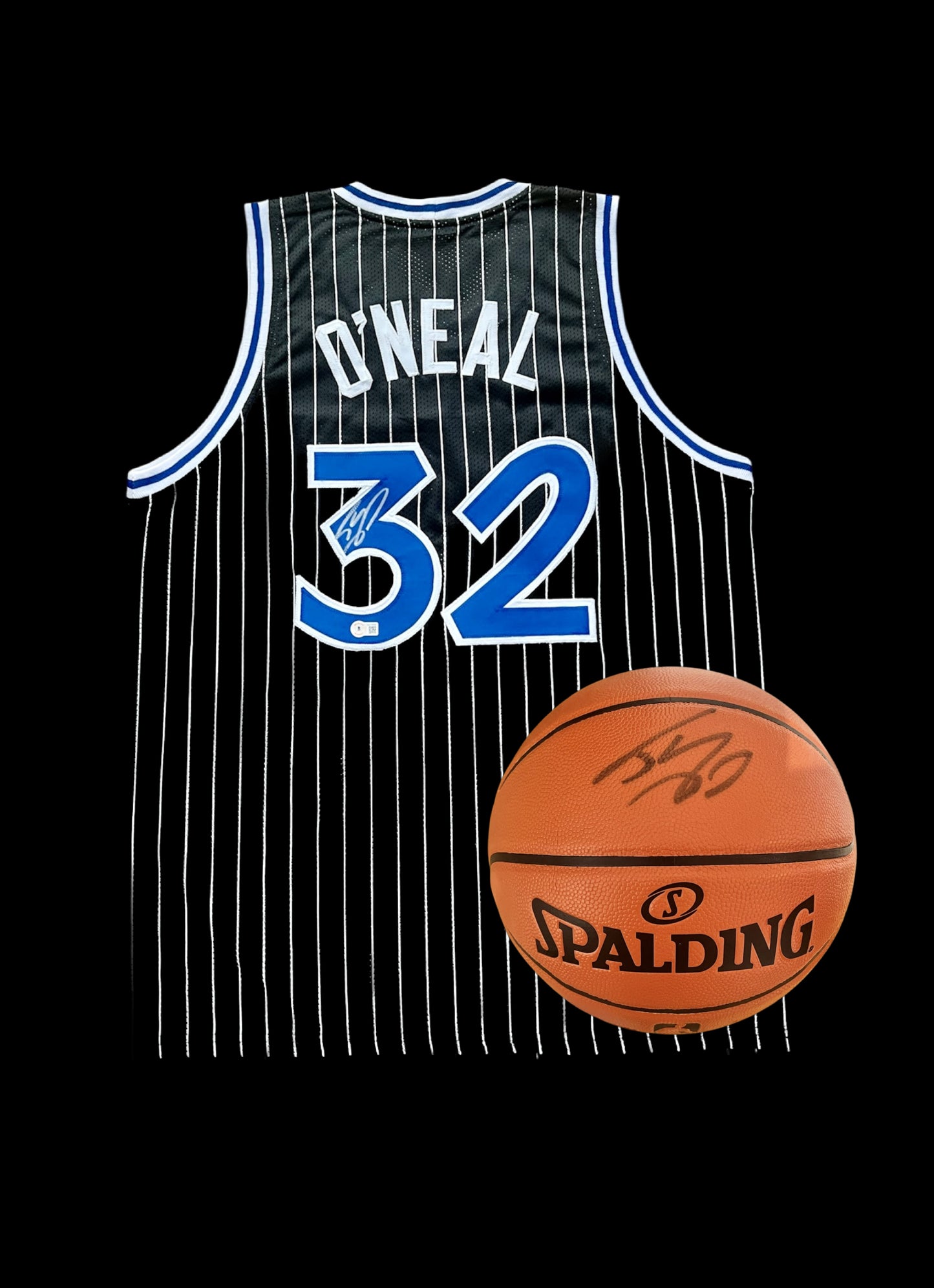Orlando Magic Shaquille O'Neal NBA Signed Custom Jersey + Basketball Bundle
