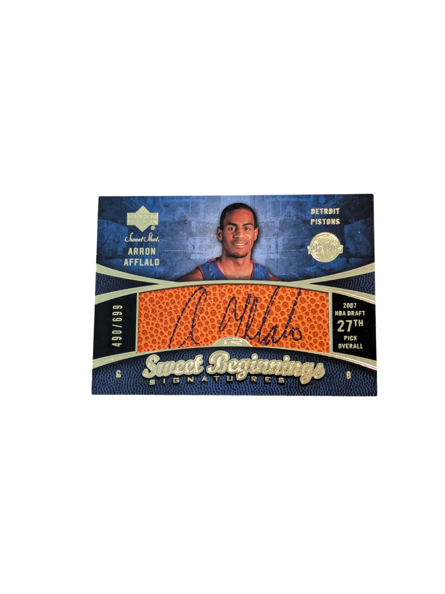 2007 Upper Deck Sweet Beginnings Signatures Detroit Pistons Arron Afflalo Auto Card