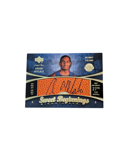 2007 Upper Deck Sweet Beginnings Signatures Detroit Pistons Arron Afflalo Auto Card