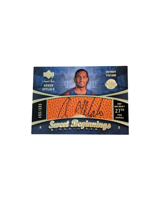2007 Upper Deck Sweet Beginnings Signatures Detroit Pistons Arron Afflalo Auto Card