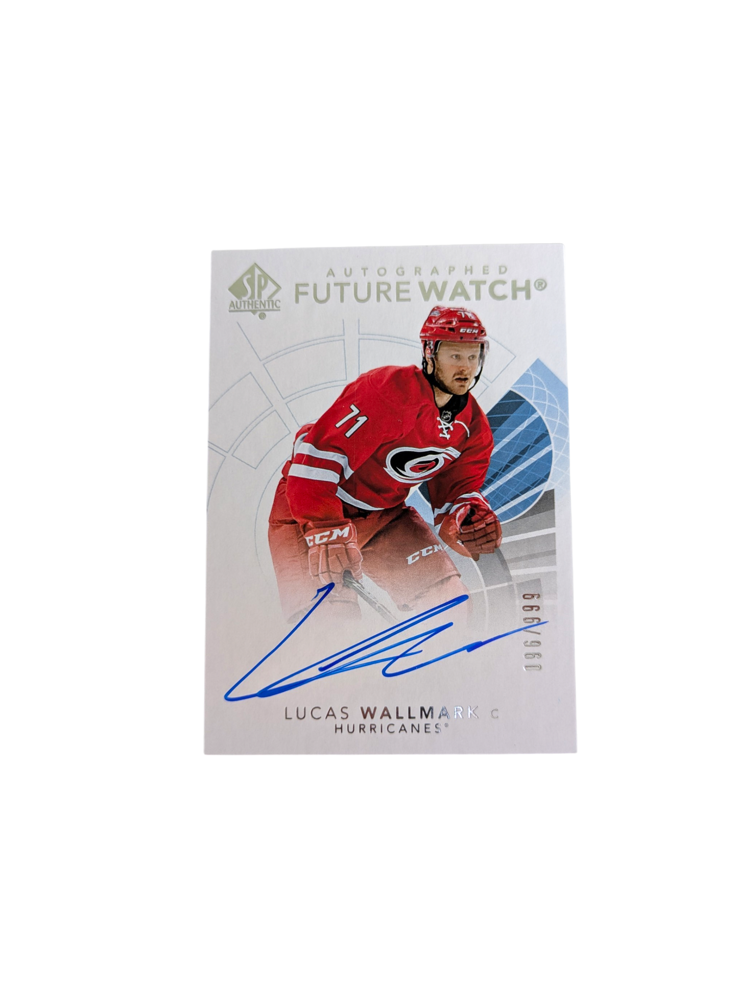 2017-18 Upper Deck Future Watch Carolina Hurricanes Lucas Wallmark 096/999 Auto card